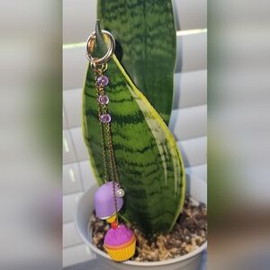 Handmade Purple Popsicle & Cupcake Keychain | Cute Purse Charm | Kawaii Dessert